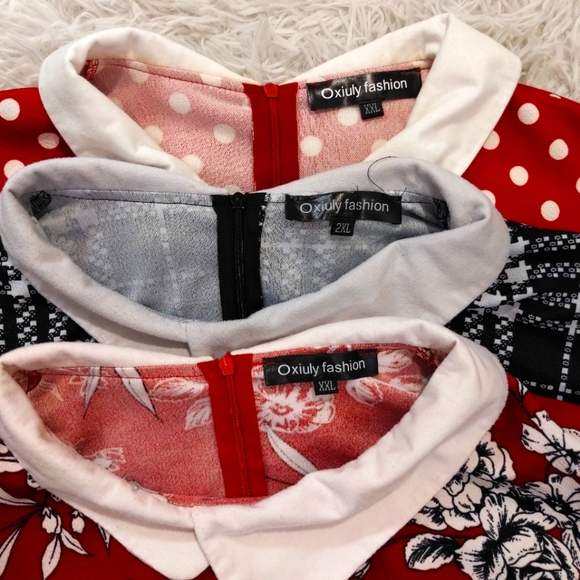 Women's Plus Size Red/Floral Printed Midi - Picture 2 of 9